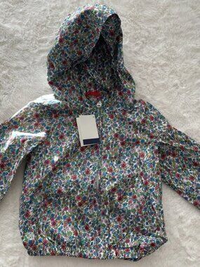 SALE! NWT GAP Kids Rain Jacket White w/ Multi-color Flowers Size 3T